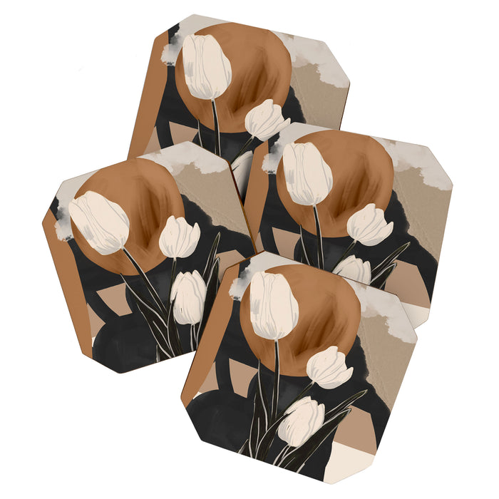 Abstract Art Flowers 3 Coaster Gallery Image 1