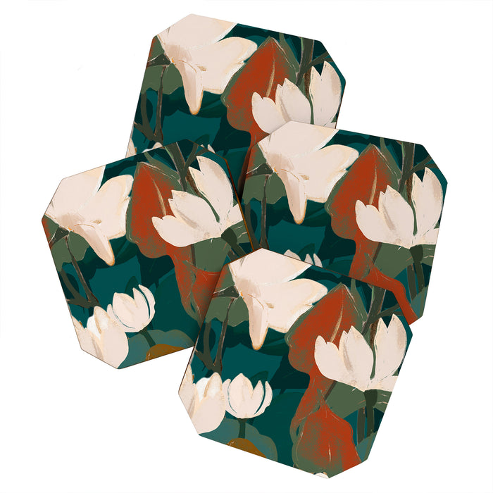 Abstract Art Garden Flowers Coaster Gallery Image 1
