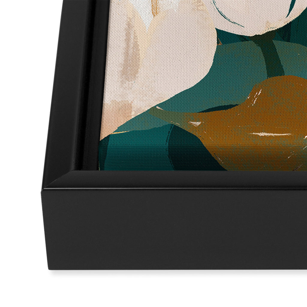 Abstract Art Garden Flowers Framed Canvas Print Gallery Image 3