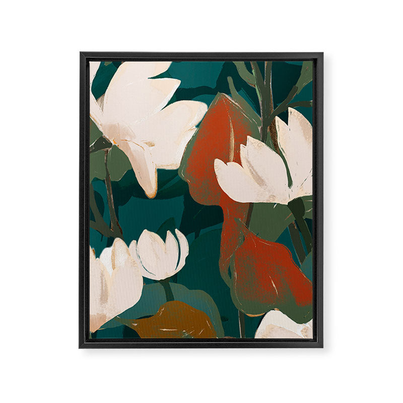 Abstract Art Garden Flowers Framed Canvas Print Gallery Image 6