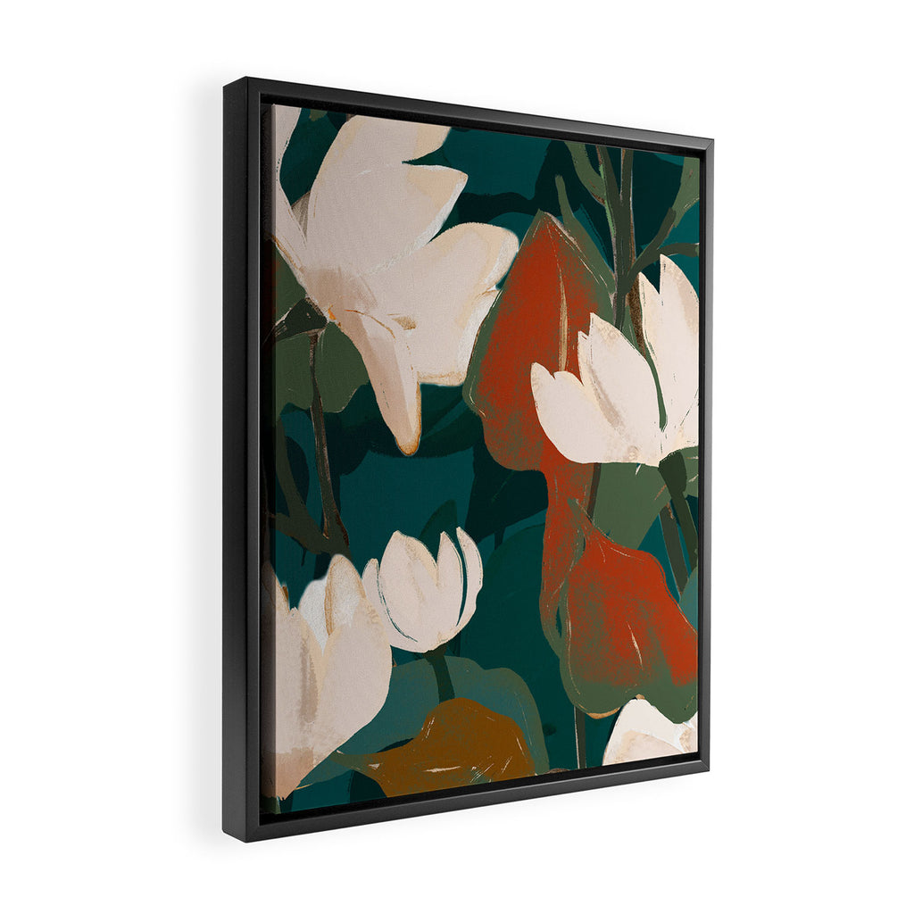 Abstract Art Garden Flowers Framed Canvas Print Gallery Image 2
