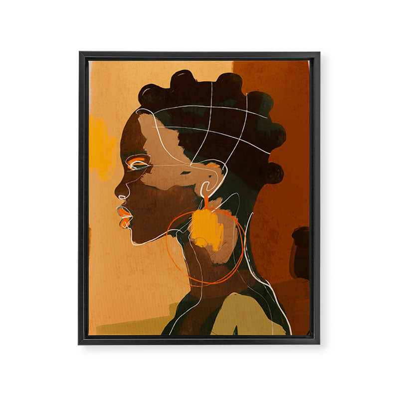 Abstract Art Girl Portrait Framed Canvas Print Gallery Image 6