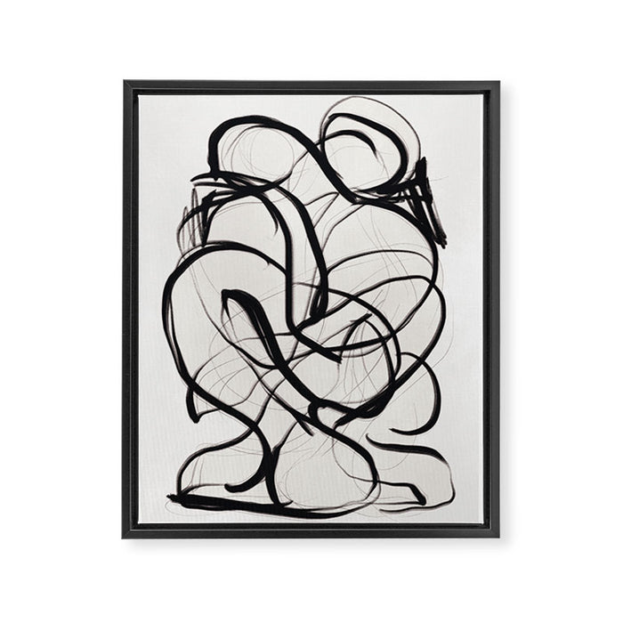 Abstract Art Hug 2 Framed Canvas Print Gallery Image 1
