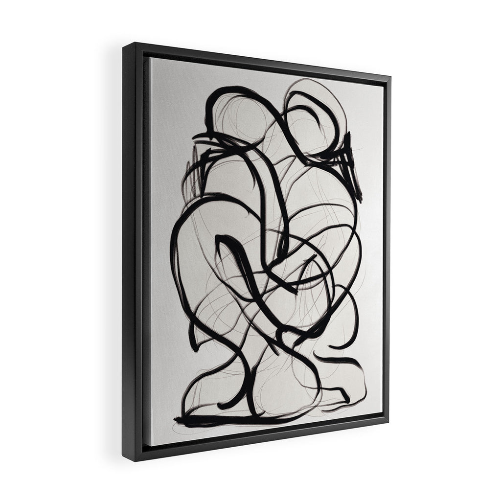 Abstract Art Hug 2 Framed Canvas Print Gallery Image 2