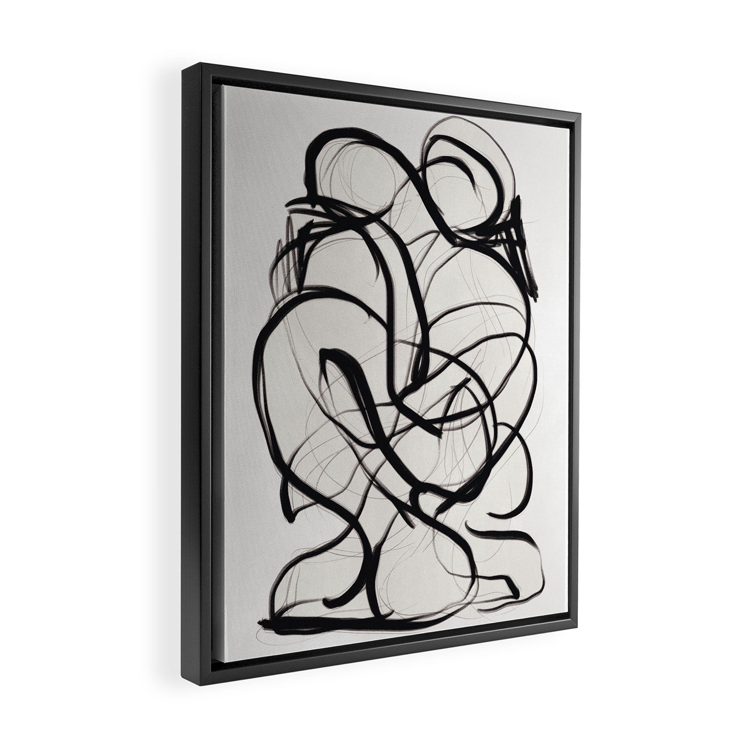 Abstract Art Hug 2 Framed Canvas Print Gallery Image 2