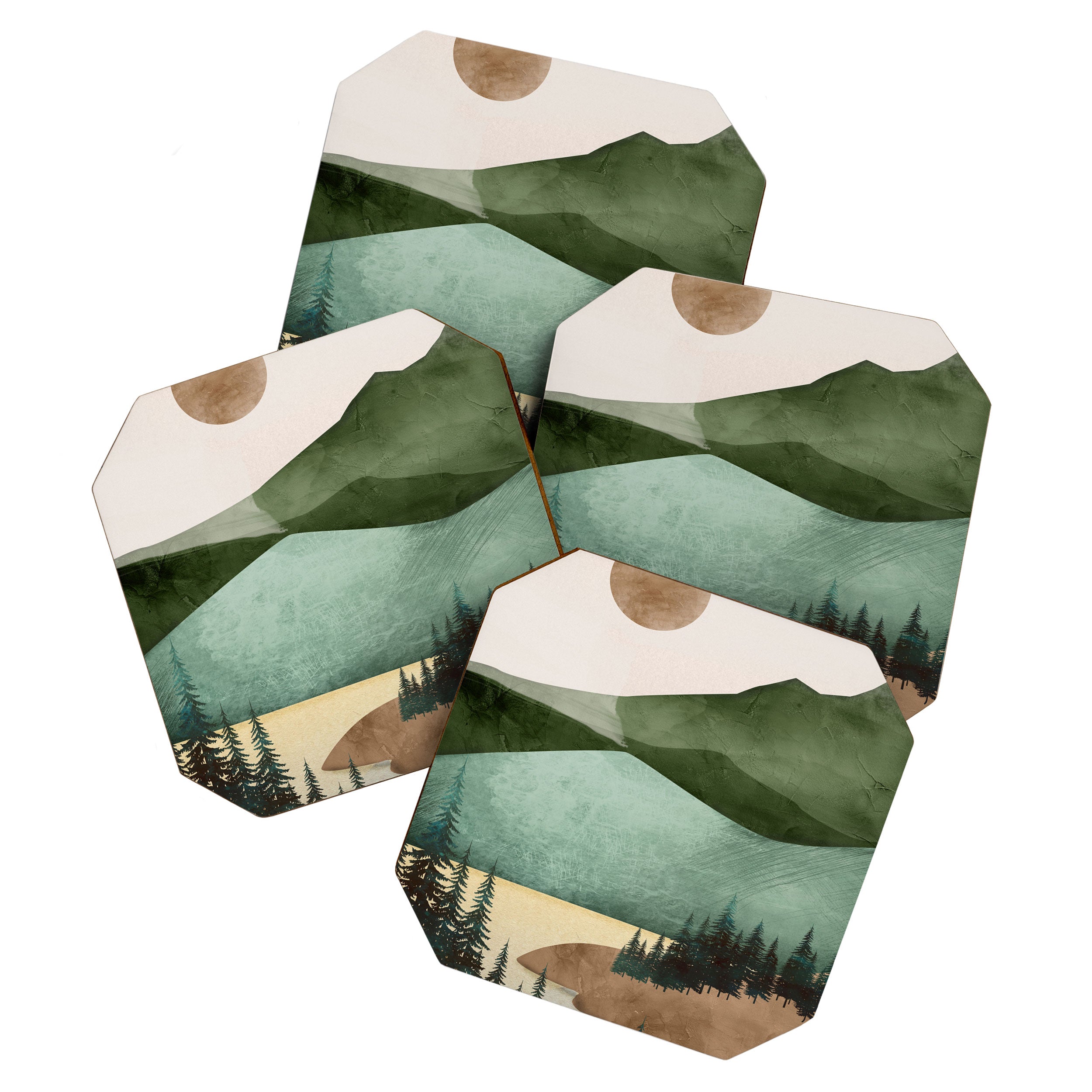 Abstract Art Landscape 16 Coaster Gallery Image 1