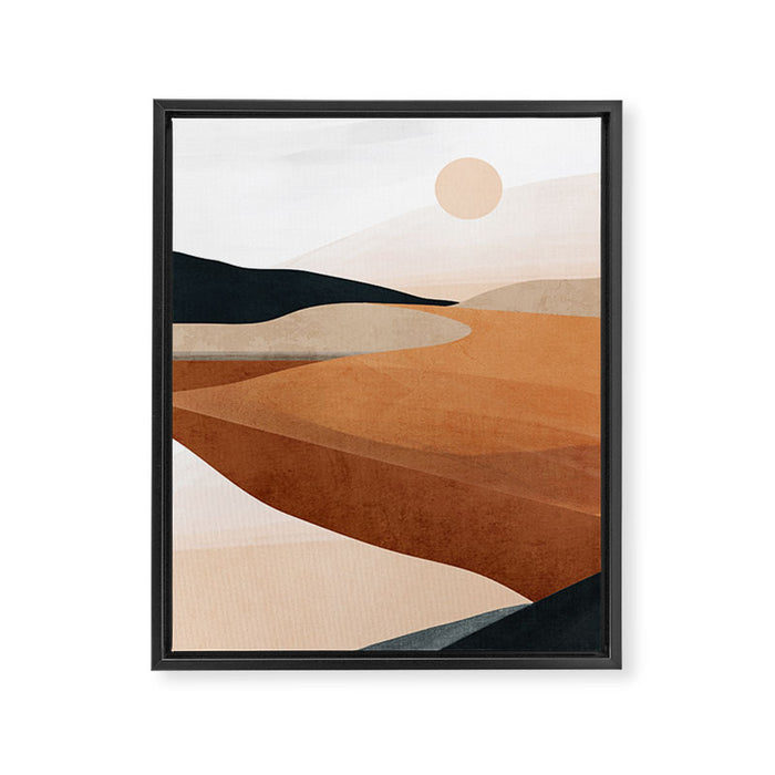 Abstract Art Landscape 41 Terracotta Framed Canvas Print Gallery Image 1