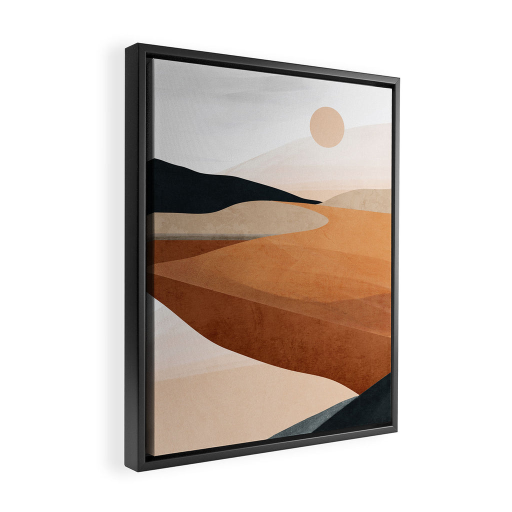 Abstract Art Landscape 41 Terracotta Framed Canvas Print Gallery Image 2