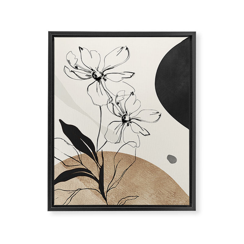 Abstract Art Minimal Flowers 3 Framed Canvas Print Gallery Image 6