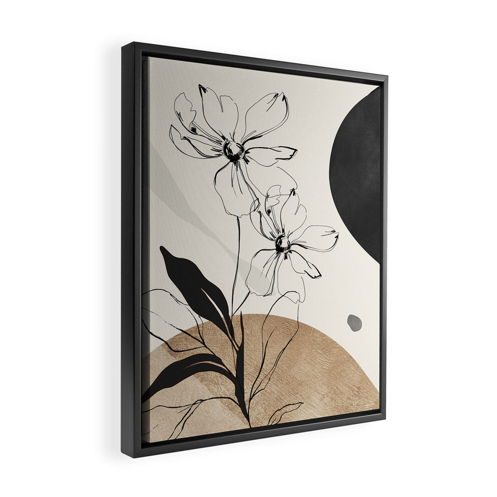 Abstract Art Minimal Flowers 3 Framed Canvas Print Gallery Image 2