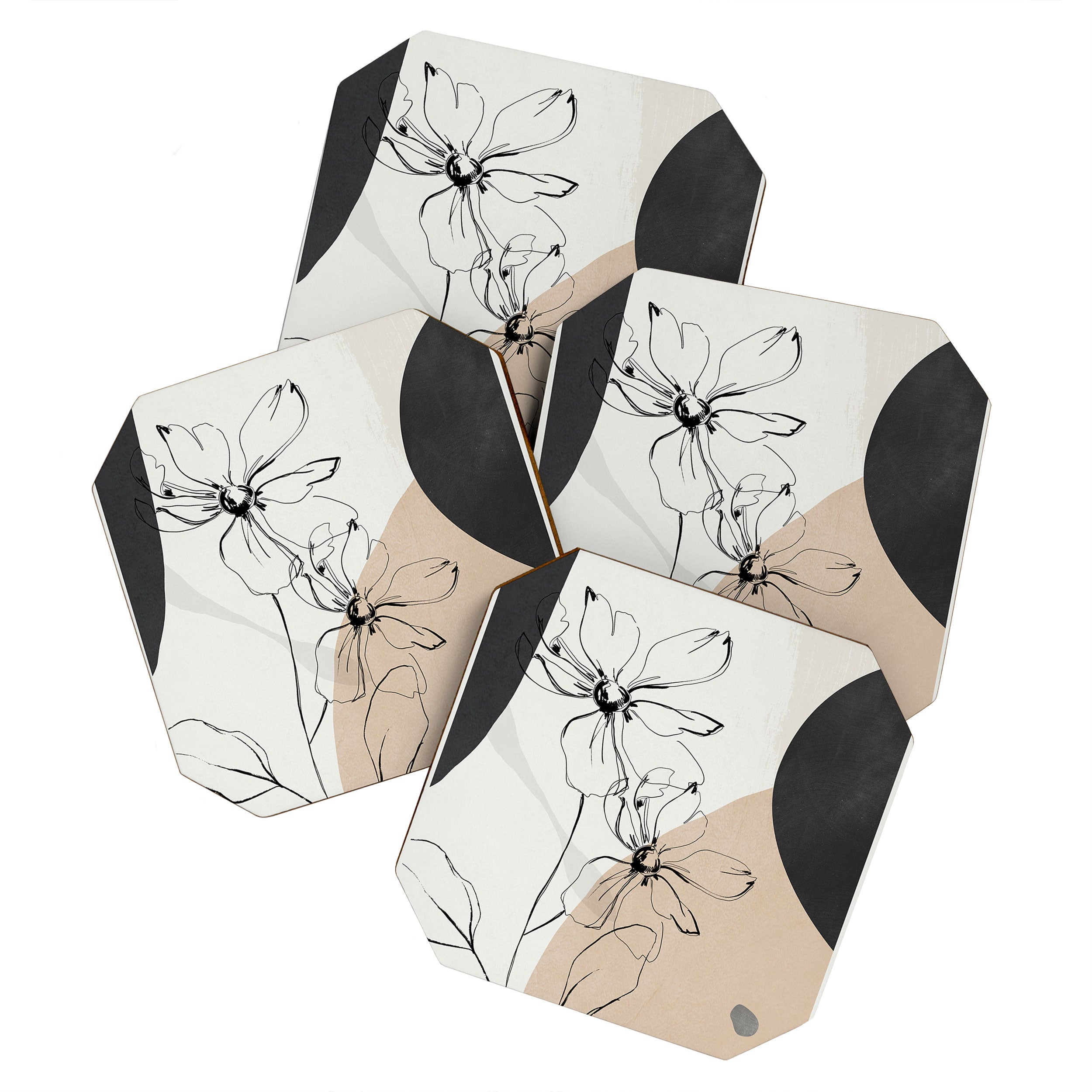 Abstract Art /Minimal Flowers Coaster Gallery Image 1