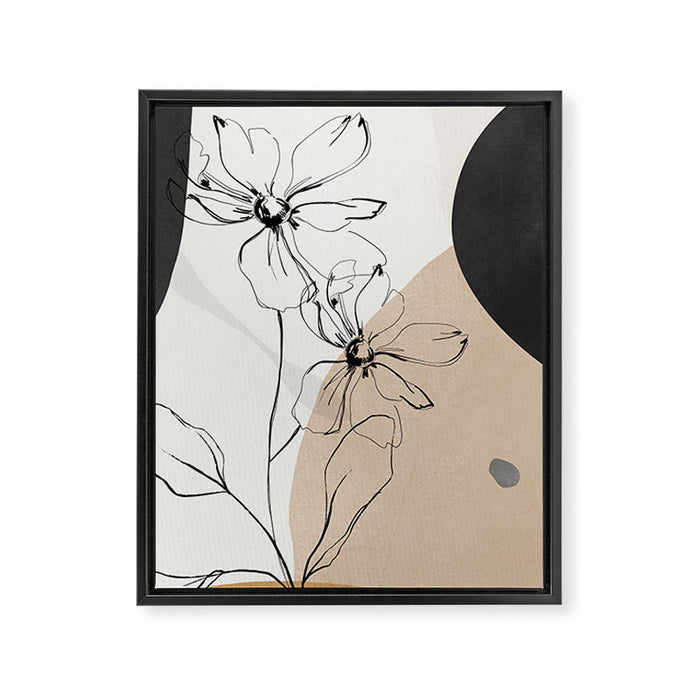 Abstract Art /Minimal Flowers Framed Canvas Print Gallery Image 1