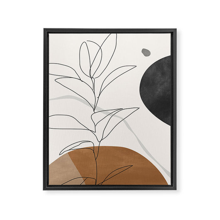 Abstract Art Minimal Plant Framed Canvas Print Gallery Image 1