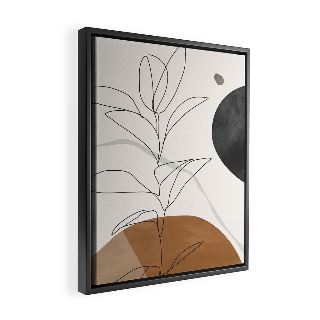Abstract Art Minimal Plant Framed Canvas Print Gallery Image 2