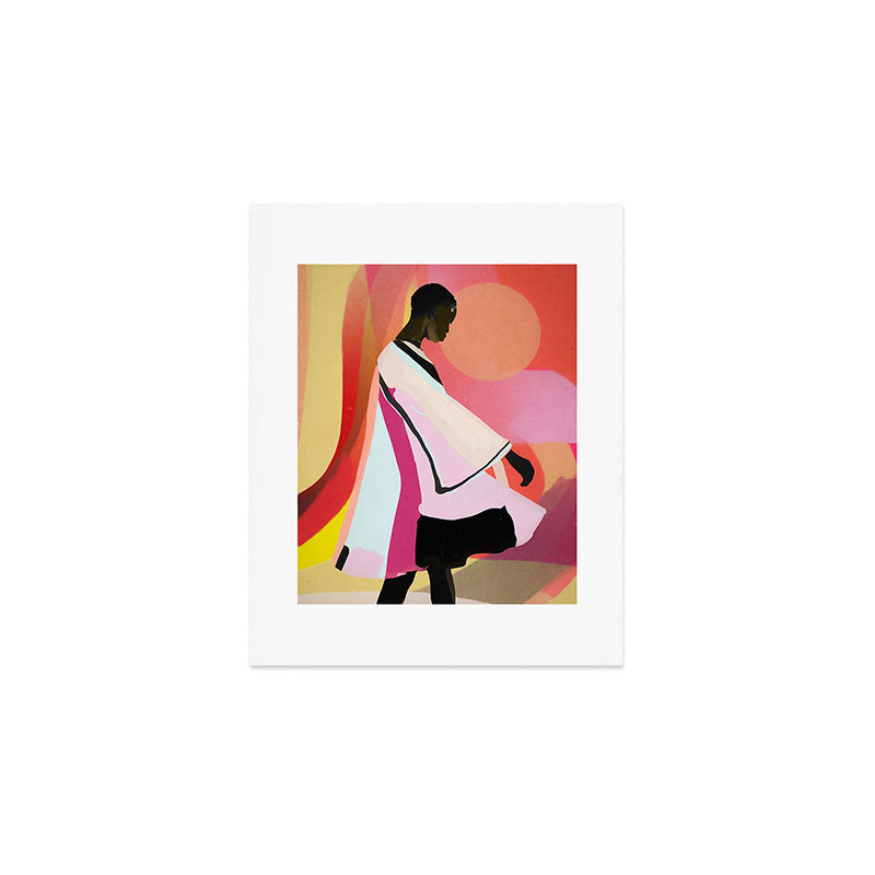 Abstract Art Sunset Girl 3 Art Print Gallery Image 1