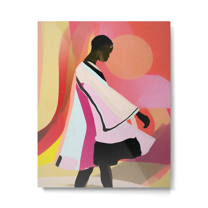 Abstract Art Sunset Girl 3 Metal Print Gallery Image 1