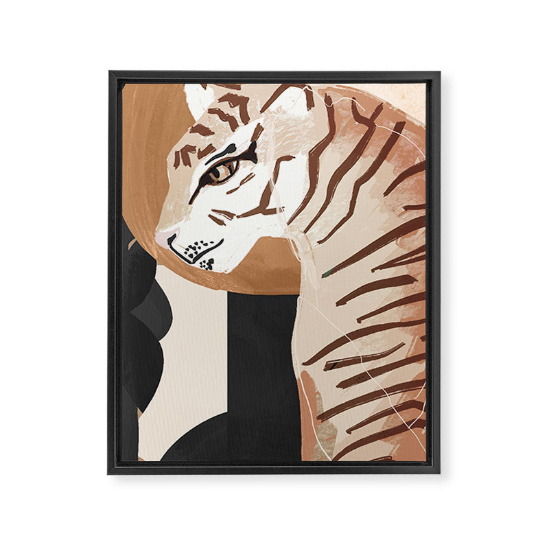 Abstract Art Tiger Framed Canvas Print Gallery Image 6