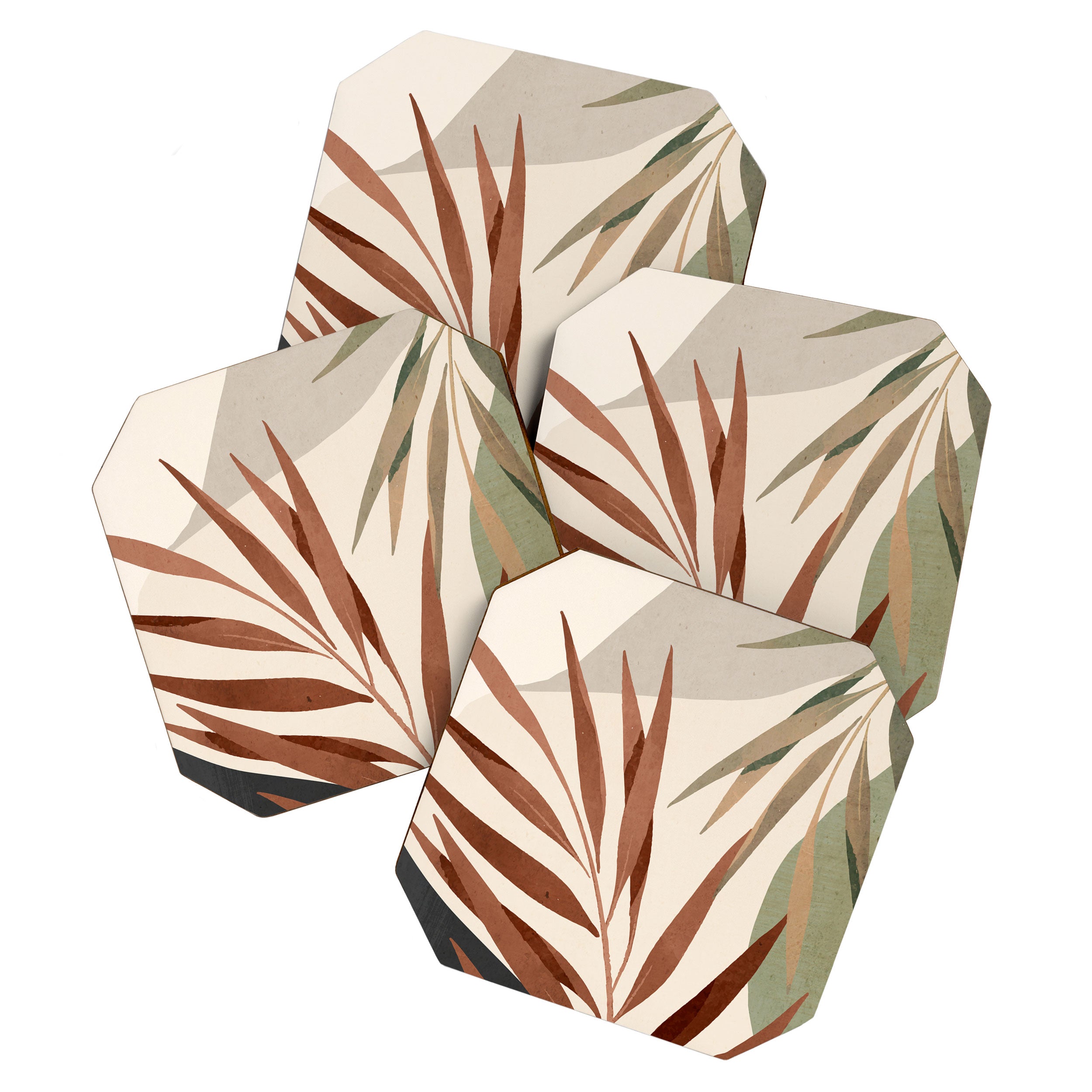Abstract Art Tropical Leaves 11 Coaster Gallery Image 1