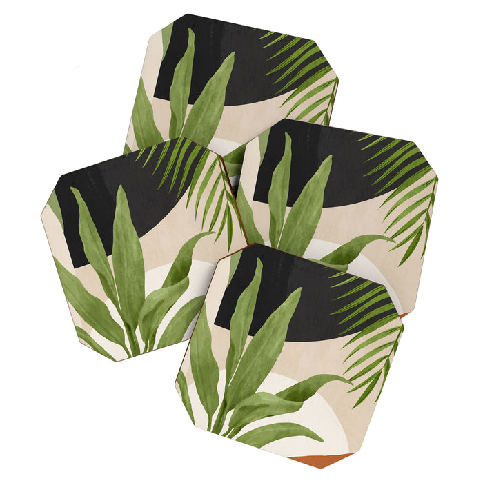 Abstract Art Tropical Leaf 11 Coaster Gallery Image 1