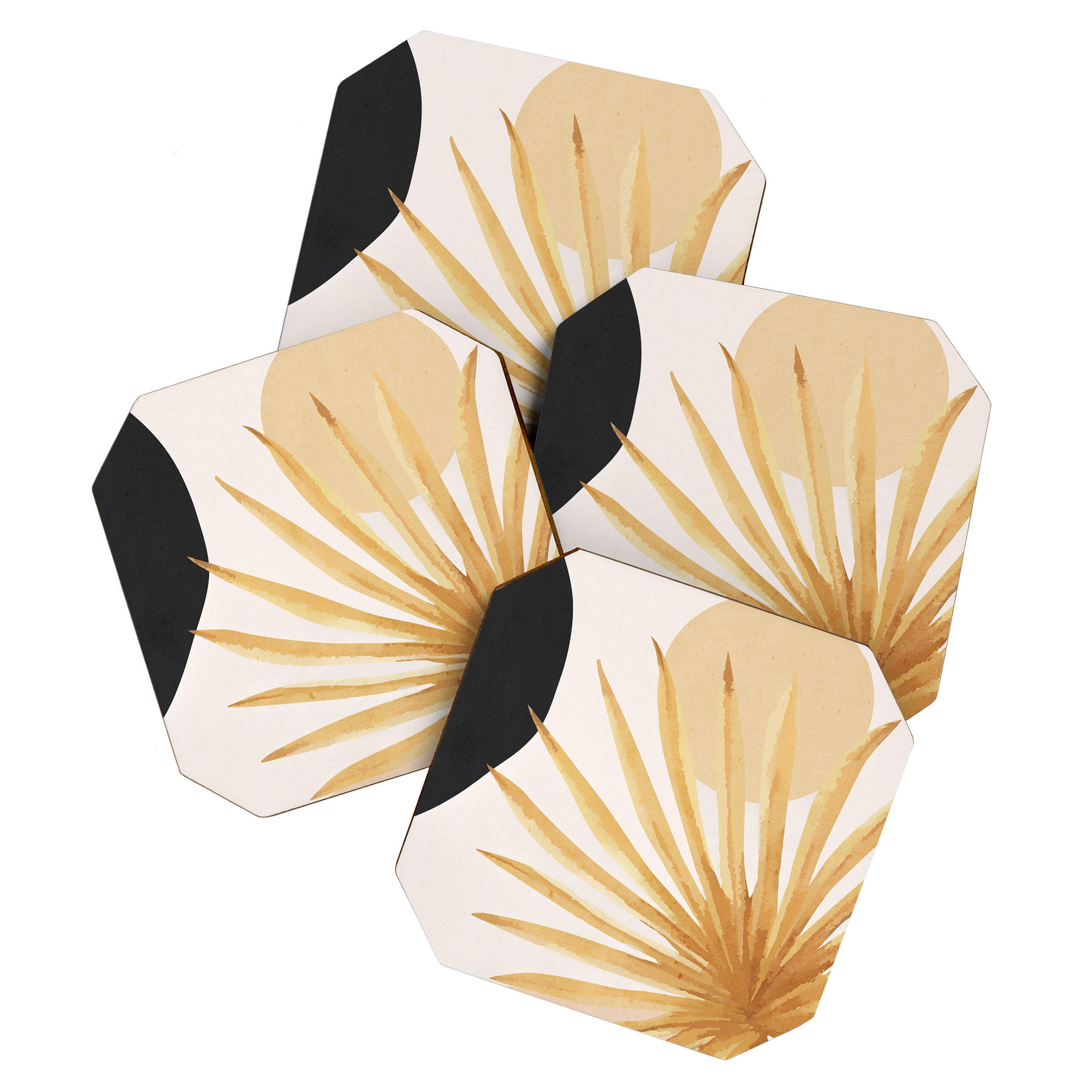 Abstract Art Tropical Leaf 14 Coaster Gallery Image 1