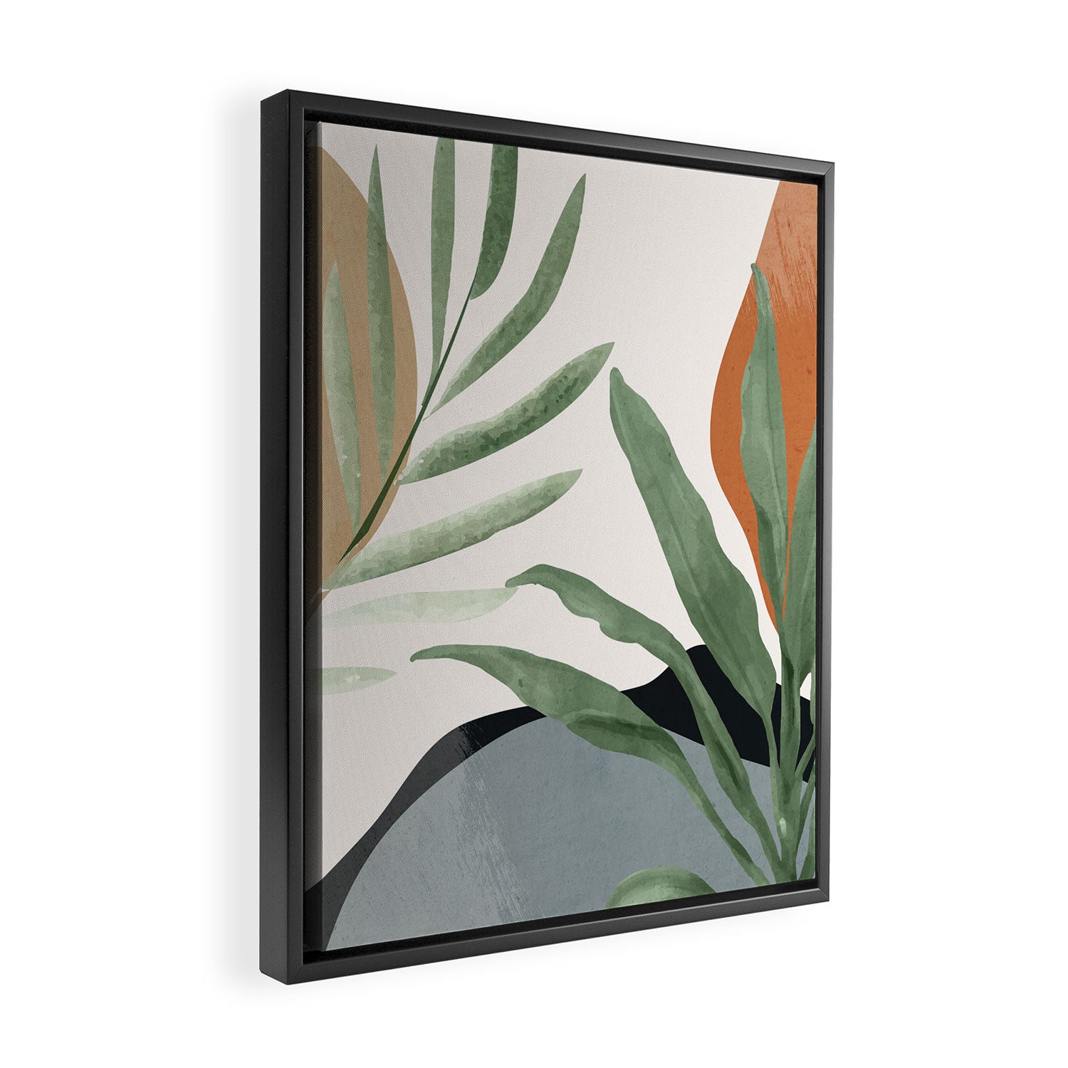 Abstract Art Tropical Leaves 10 Framed Canvas Print Gallery Image 2