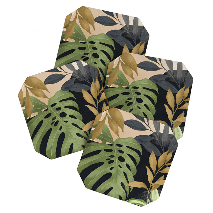 Abstract Art Tropical Leaves 101 Coaster Gallery Image 1
