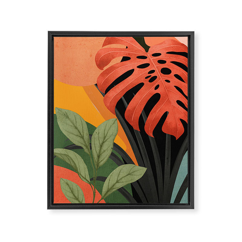 Abstract Art Tropical Leaves 109 Framed Canvas Print Gallery Image 6