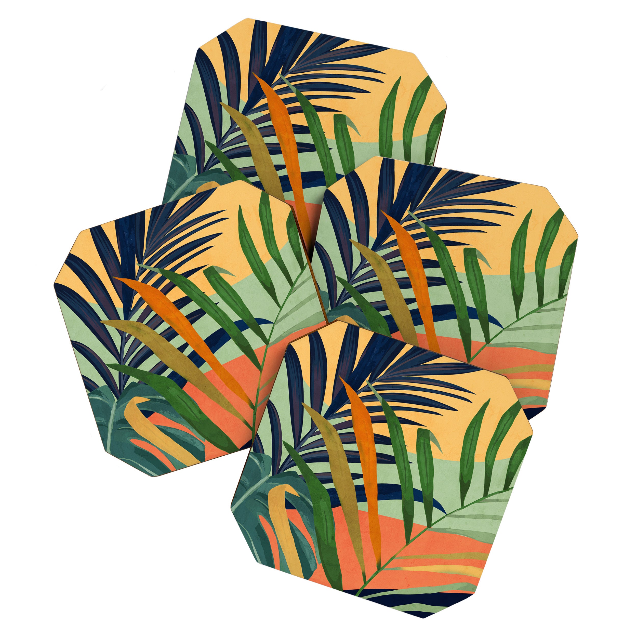 Abstract Art Tropical Leaves 117 Coaster Gallery Image 1
