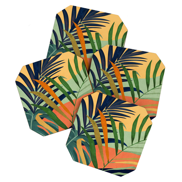 Abstract Art Tropical Leaves 117 Coaster Gallery Image 1