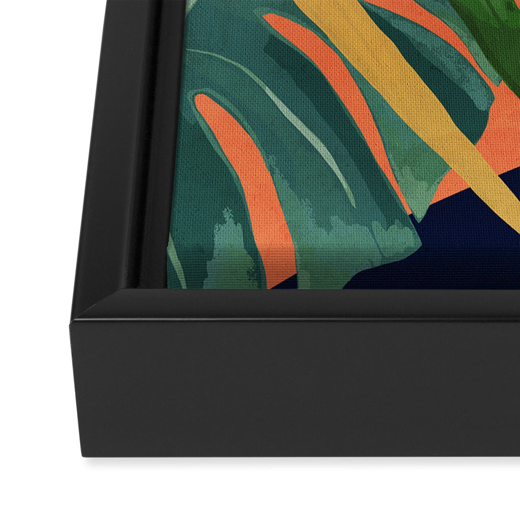Abstract Art Tropical Leaves 117 Framed Canvas Print Gallery Image 3