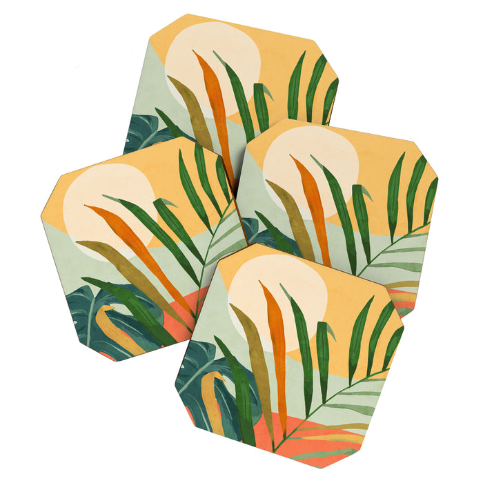Abstract Art Tropical Leaves 118 Coaster Gallery Image 1