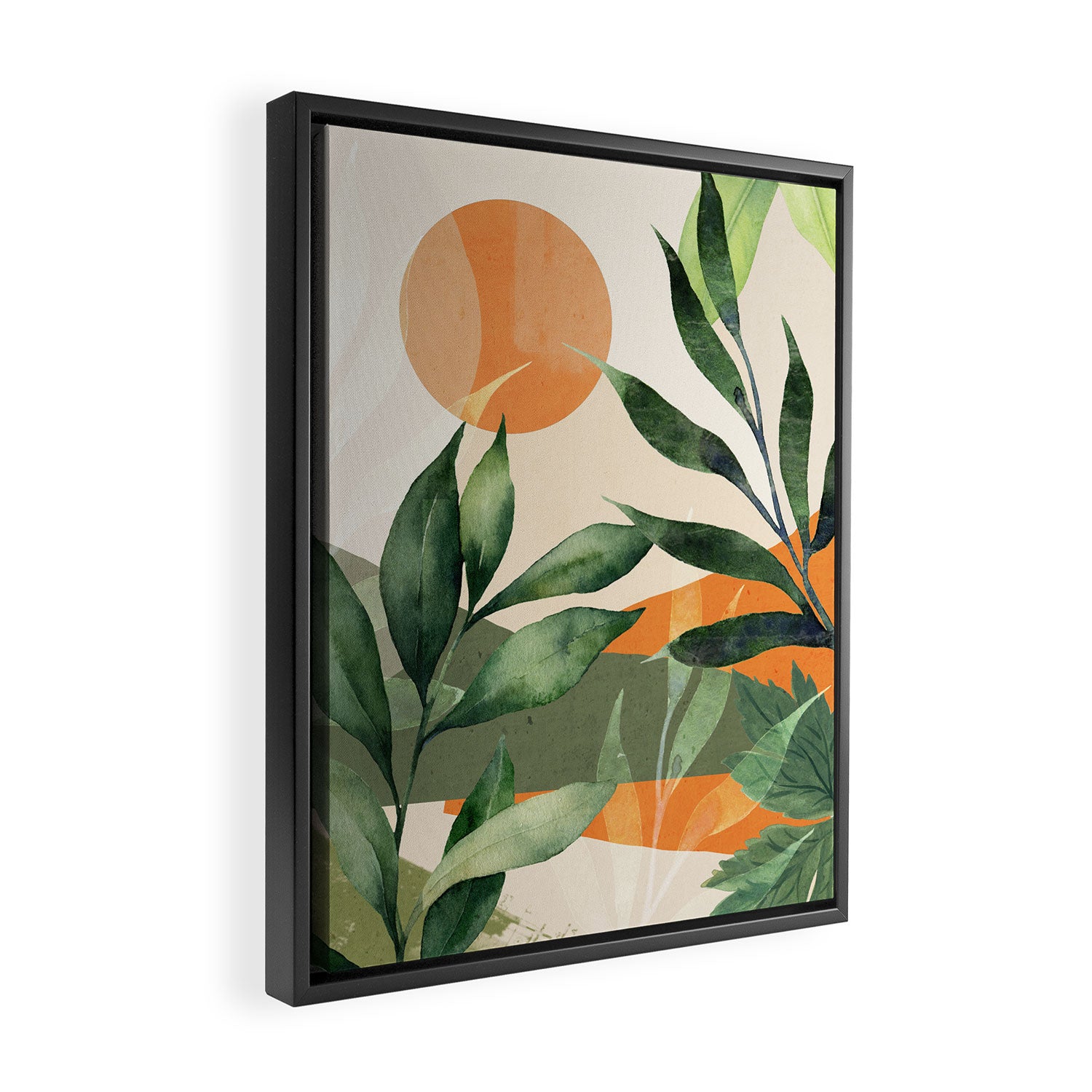 Abstract Art Tropical Leaves 123 Framed Canvas Print Gallery Image 2