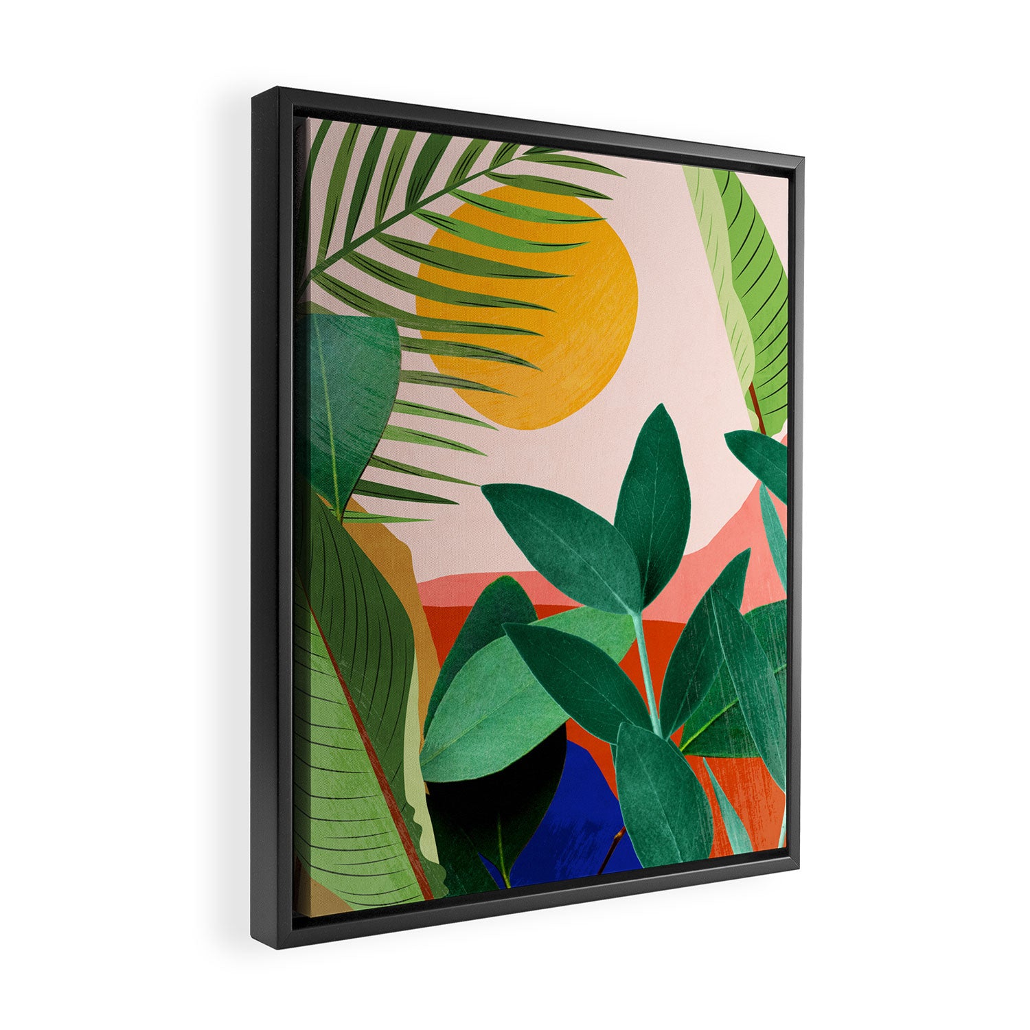 Abstract Art Tropical Leaves 126 Framed Canvas Print Gallery Image 2