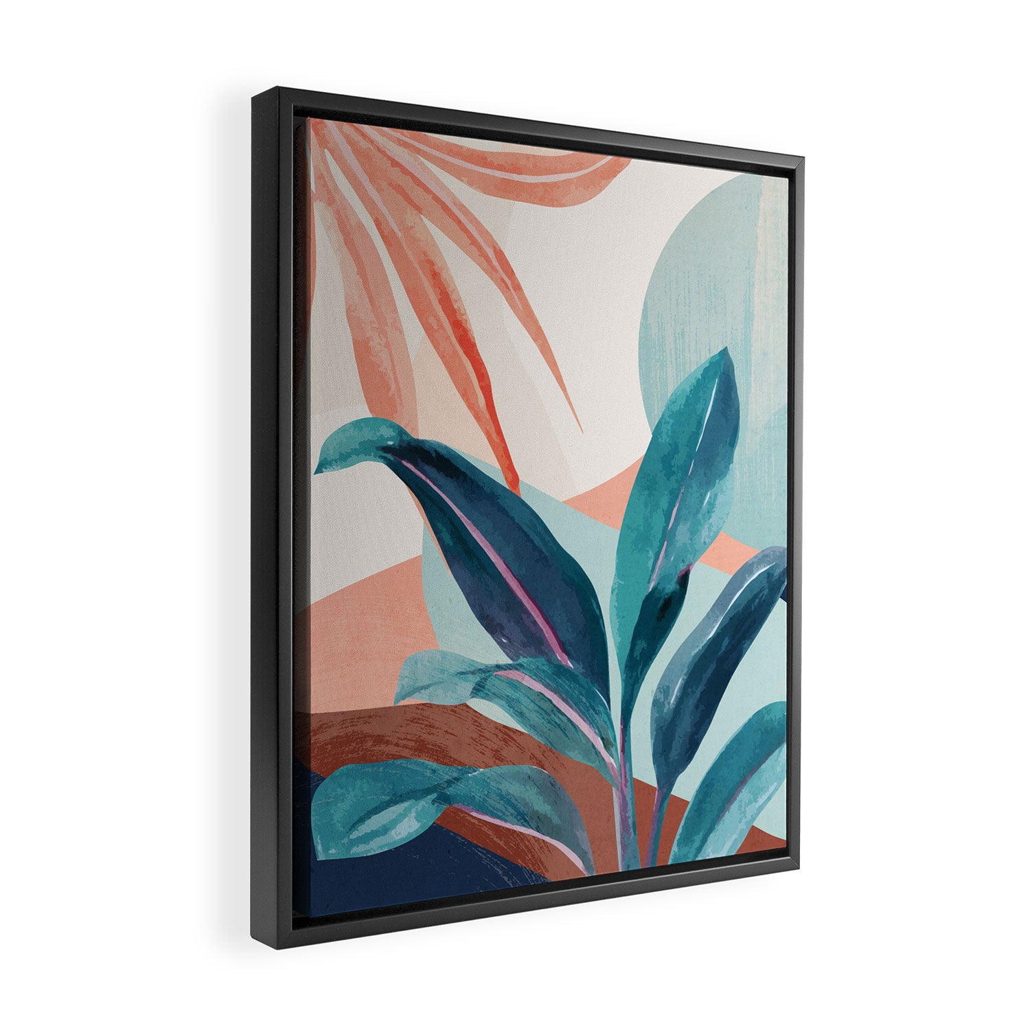 Abstract Art Tropical Leaves 15 Framed Canvas Print Gallery Image 2