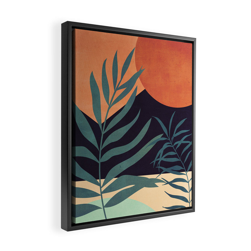 Abstract Art Tropical Leaves 16 Framed Canvas Print Gallery Image 2