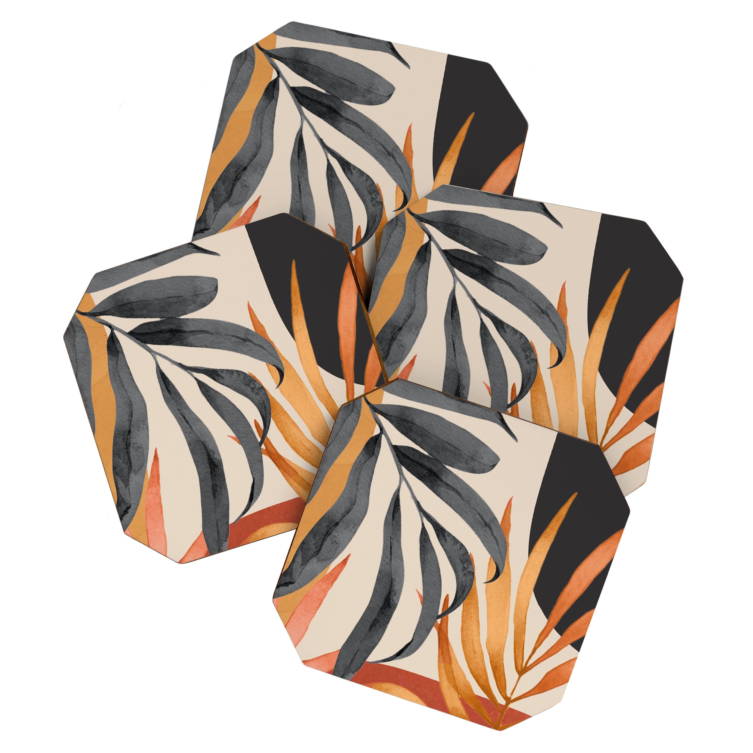 Abstract Art Tropical Leaves 160 Coaster Gallery Image 1