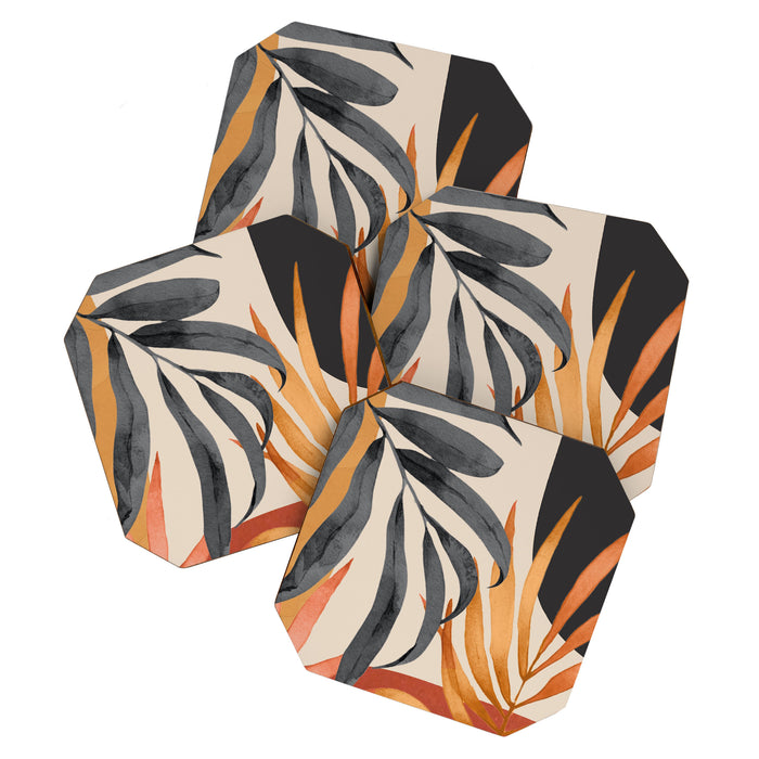 Abstract Art Tropical Leaves 160 Coaster Gallery Image 1