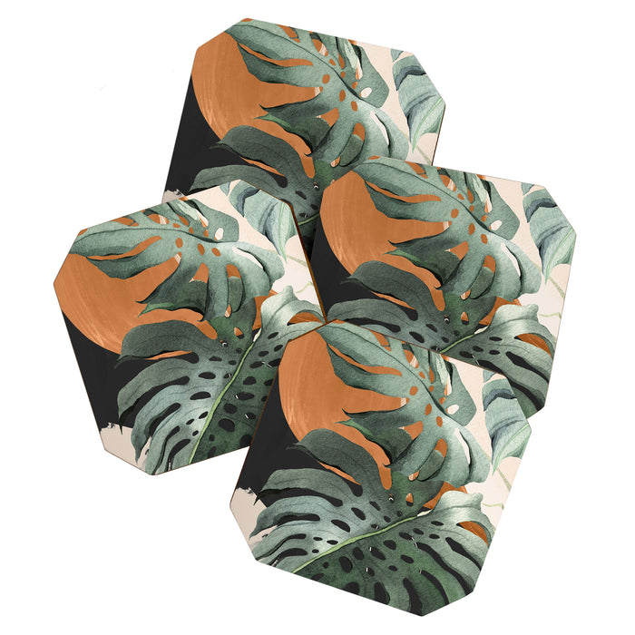 Abstract Art Tropical Leaves 162 Coaster Gallery Image 1