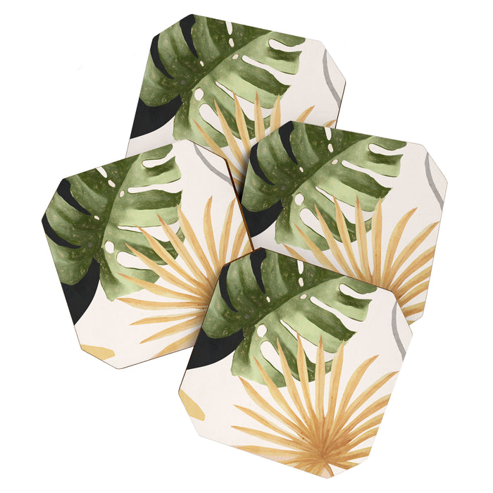 Abstract Art Tropical Leaves 22 Coaster Gallery Image 1