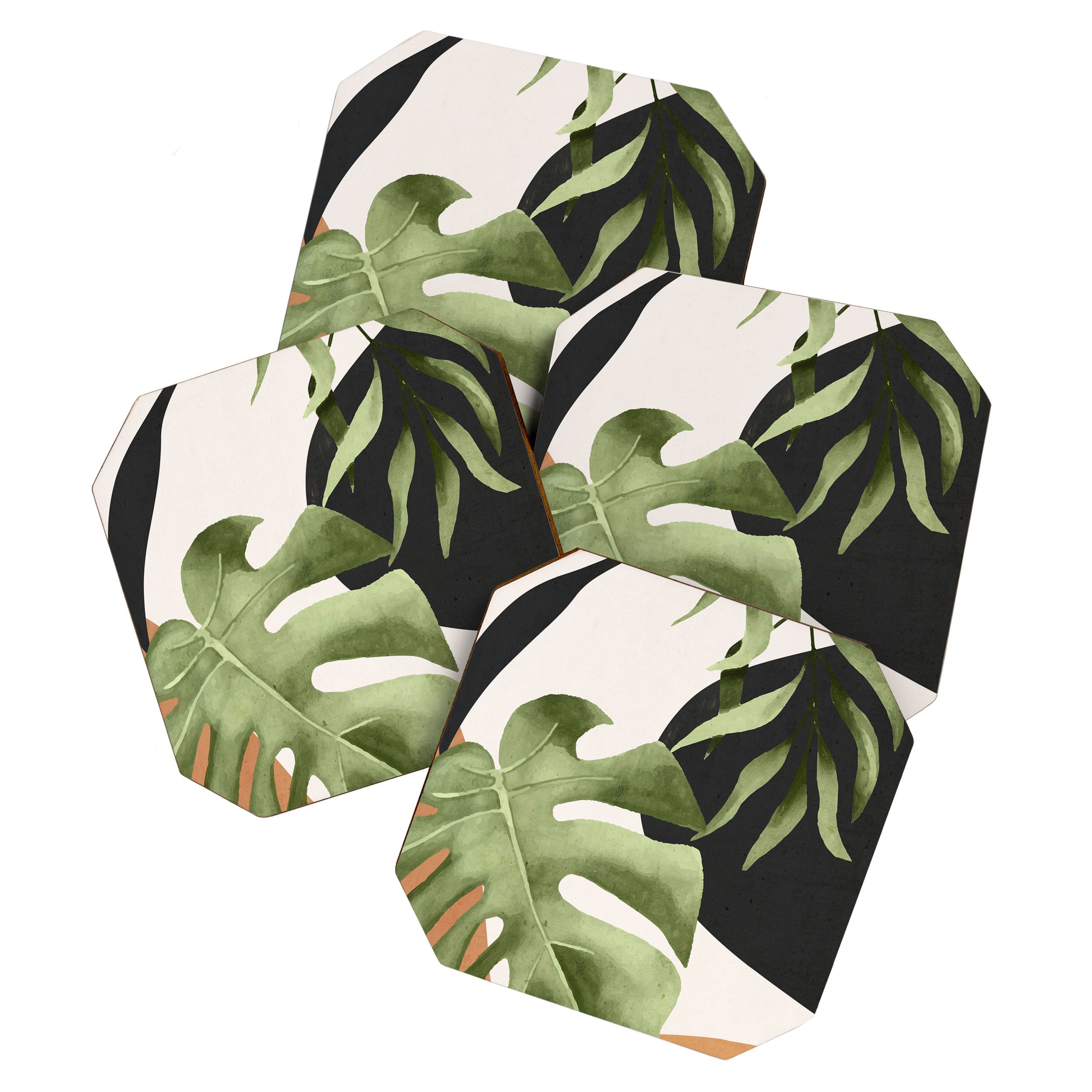 Abstract Art Tropical Leaves 23 Coaster Gallery Image 1