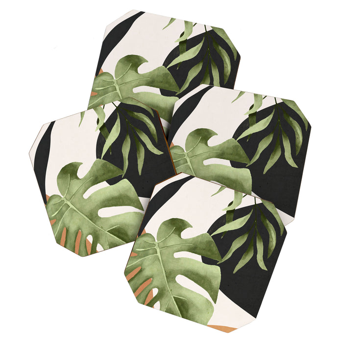Abstract Art Tropical Leaves 23 Coaster Gallery Image 1