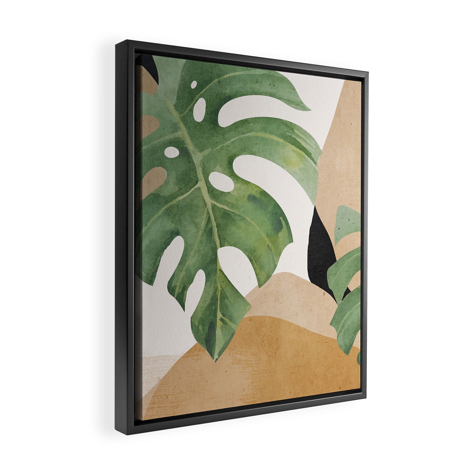 Abstract Art Tropical Leaves 3 Framed Canvas Print Gallery Image 2