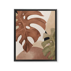 Abstract Art Tropical Leaves 3 Mocha Mousse Framed Canvas Print Gallery Image 6