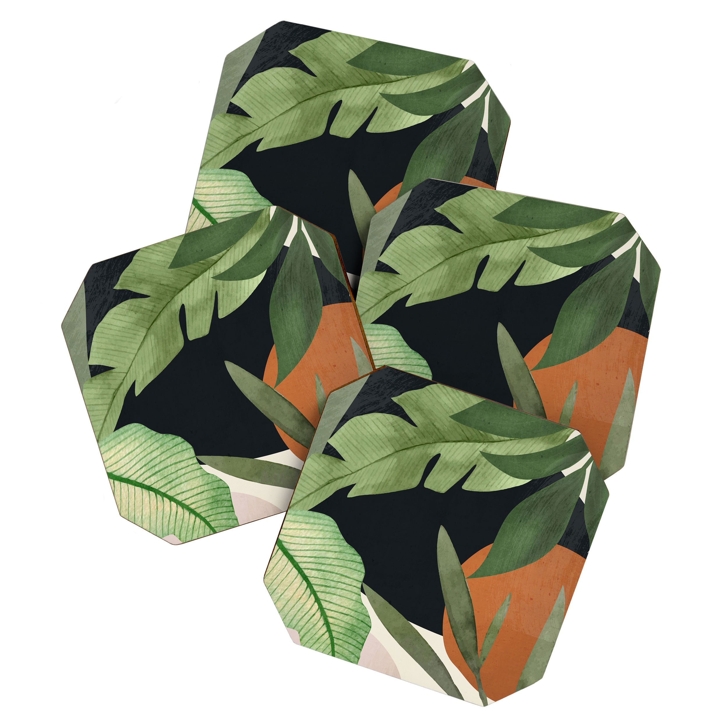 Abstract Art Tropical Leaves 38 Coaster Gallery Image 1