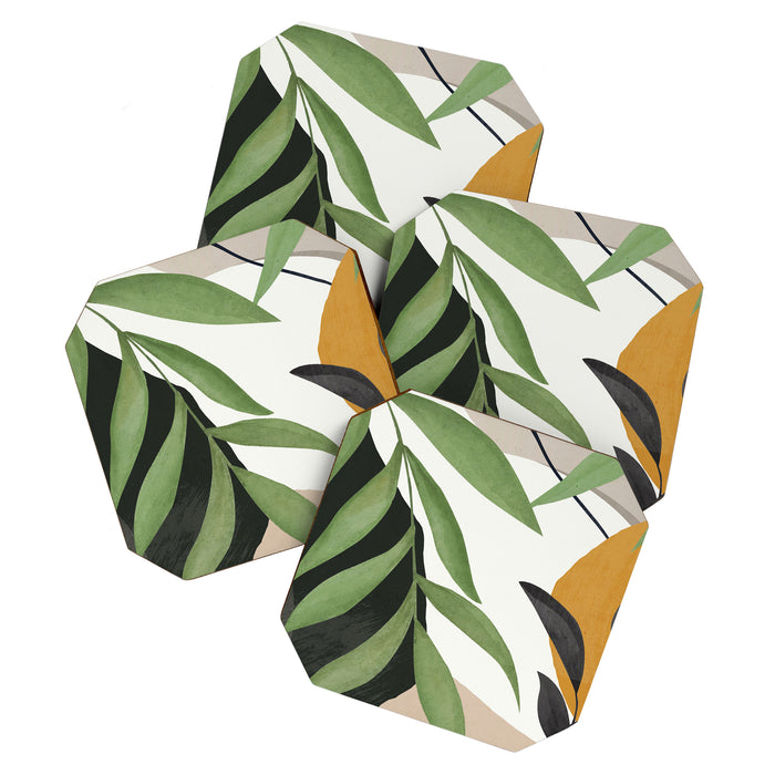 Abstract Art Tropical Leaves 39 Coaster Gallery Image 1