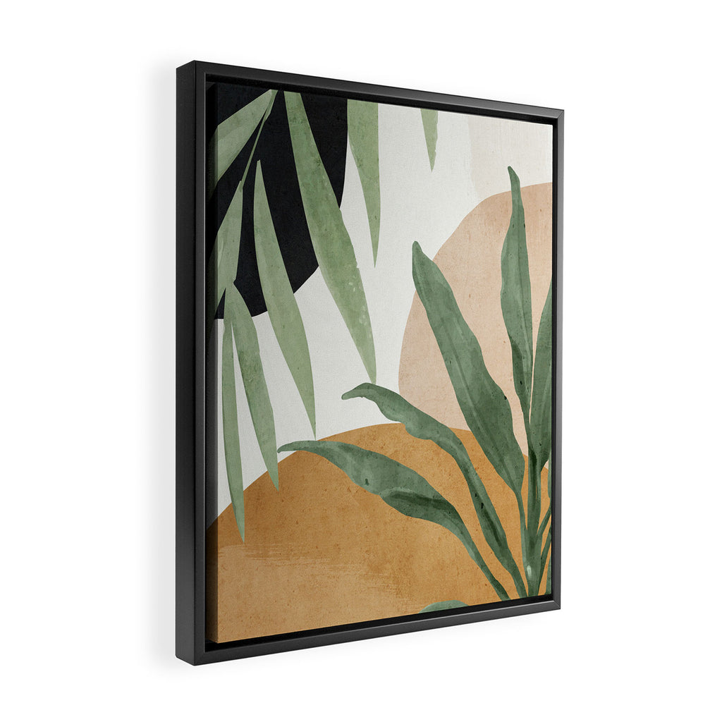 Abstract Art Tropical Leaves 4 Framed Canvas Print Gallery Image 2