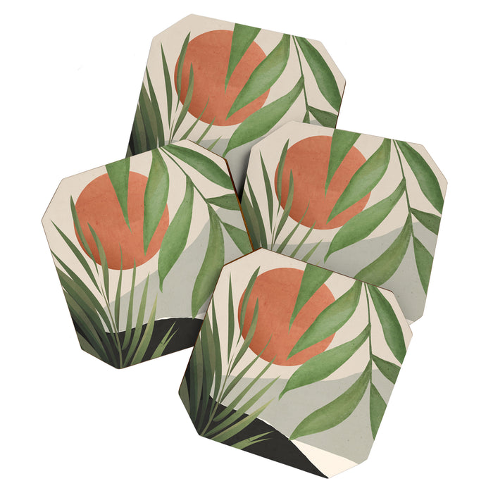 Abstract Art Tropical Leaves 46 Coaster Gallery Image 1