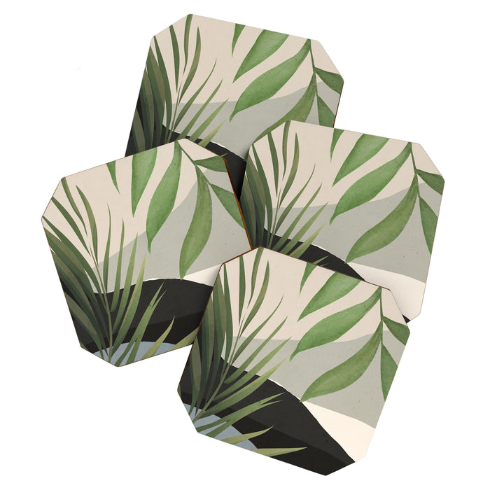 Abstract Art Tropical Leaves 49 Coaster Gallery Image 1