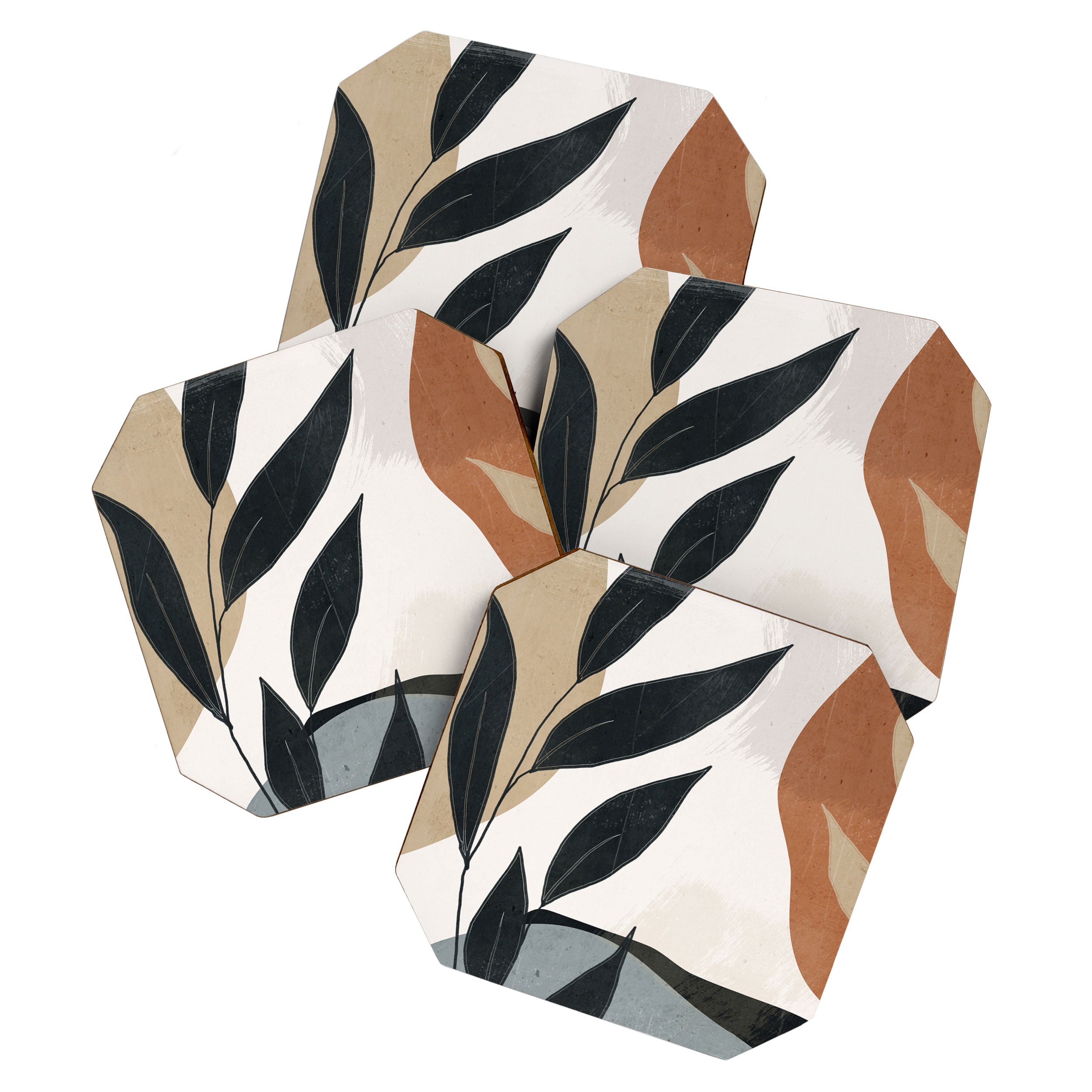 Abstract Art Tropical Leaves 5 Coaster Gallery Image 1