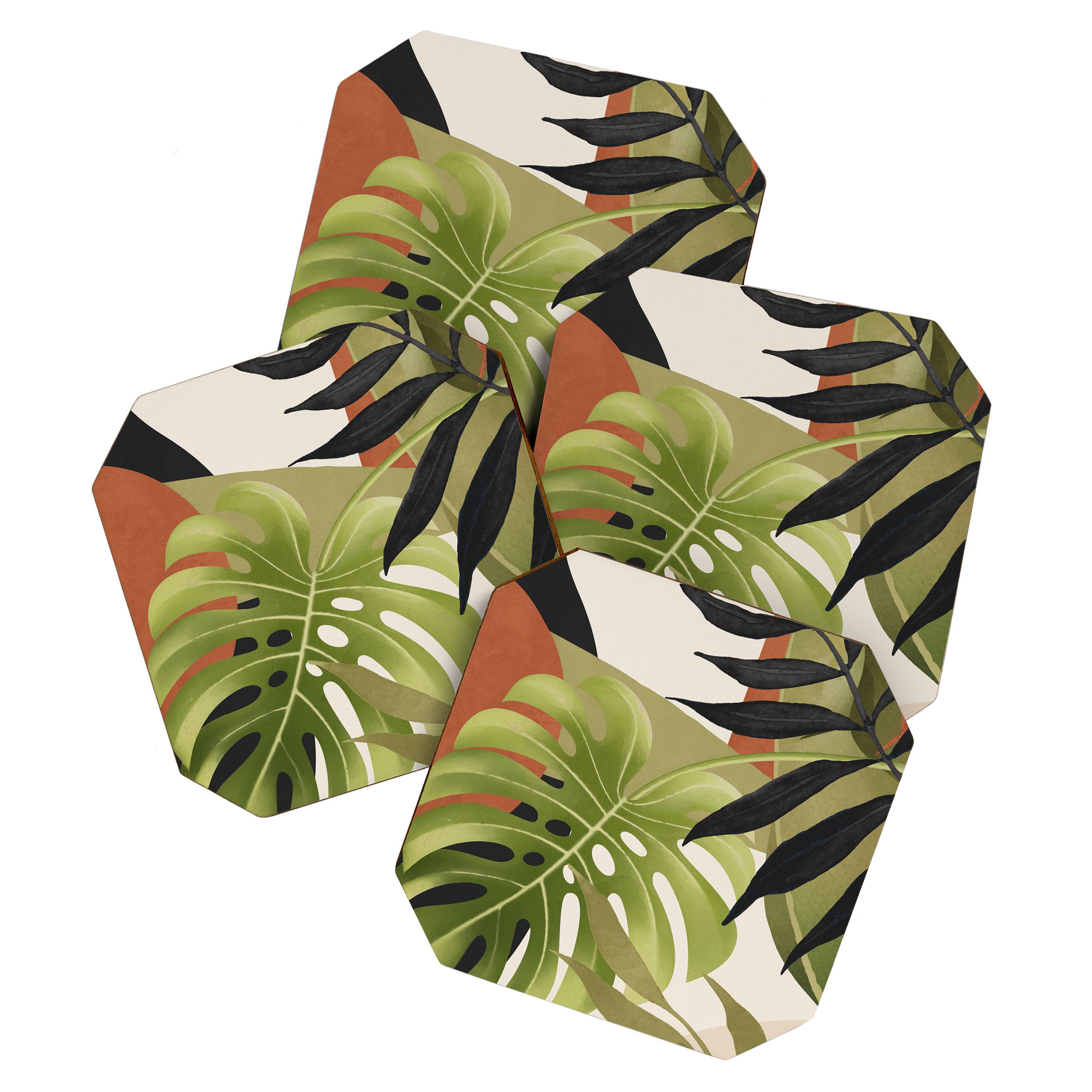 Abstract Art Tropical Leaves 69 Coaster Gallery Image 1
